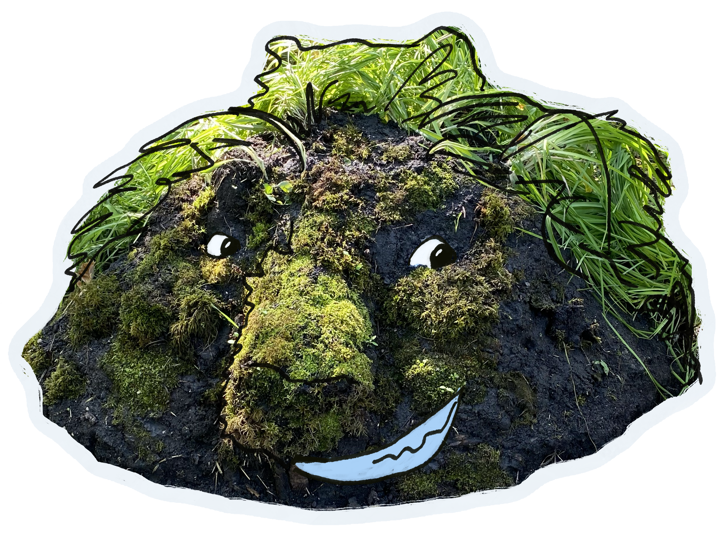 Boris the mudhead garden sculpture